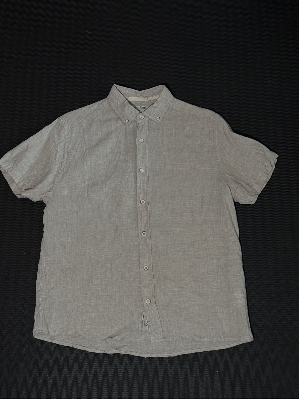 Heritage Short Sleeve Button-Down Linen Shirt - Light Taupe